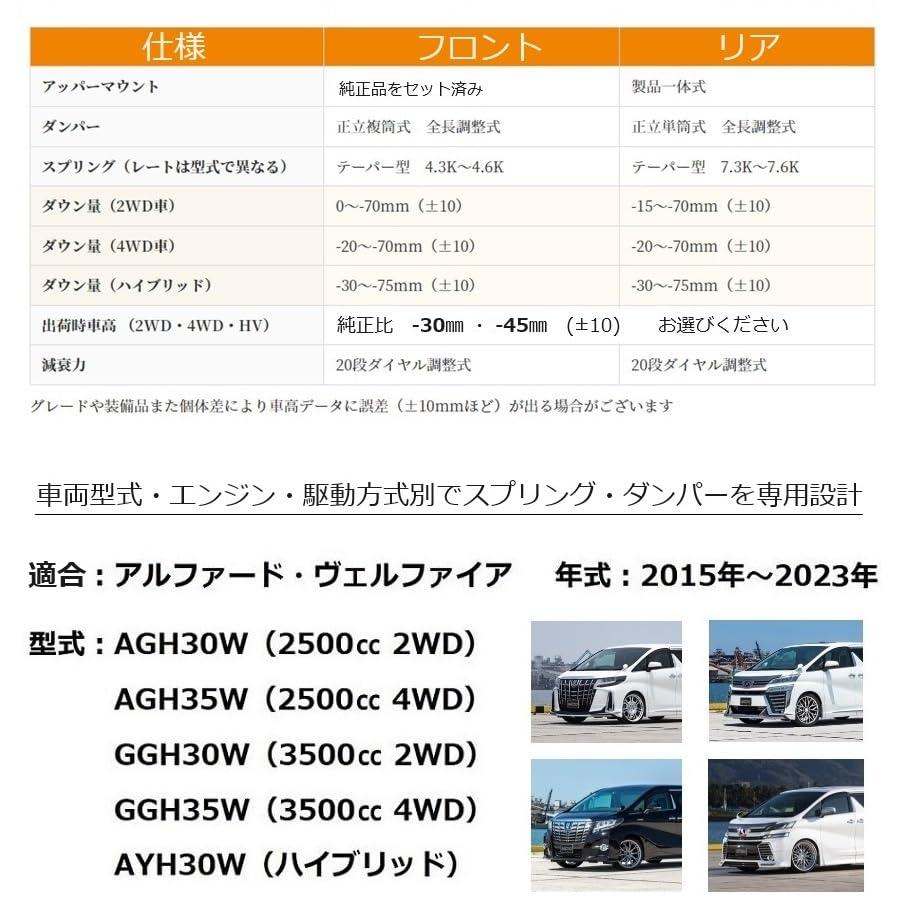 アルファード（30系）パーフェクトダンパー（ジャンク品？として出品）レンチ付き axisstyling_30-set